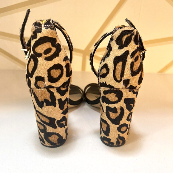 Sam Edelman Yaro Womens Leopard Animal Print Ankle Strap Block Heels Shoes 6.5M - Picture 3 of 6